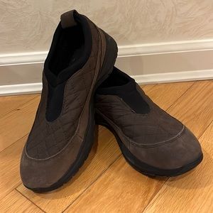 Eddie Bauer Weatherproof Brown Quilted Leather Waterproof Hiking Shoes Size 9